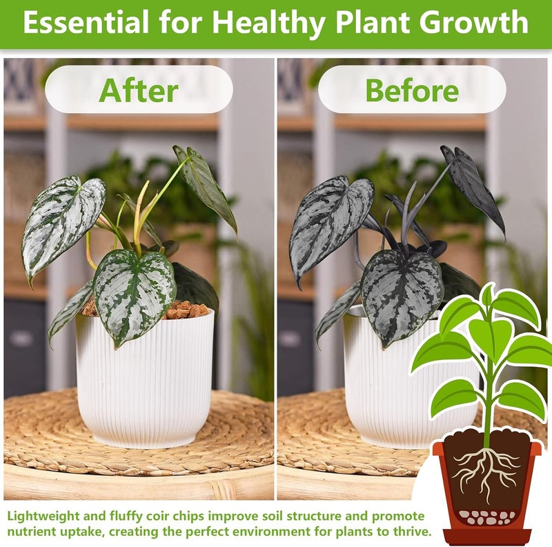 Legigo 8 Pack Coco Coir Chips for Plants- 8.8 LB 100% Organic Coconut Chips Brick Potting Mix with Low EC & PH Balance, Coconut Husk Substrate Coco Husk Mulch for Garden, Planting, Orchid and Soil Mix - Image 4